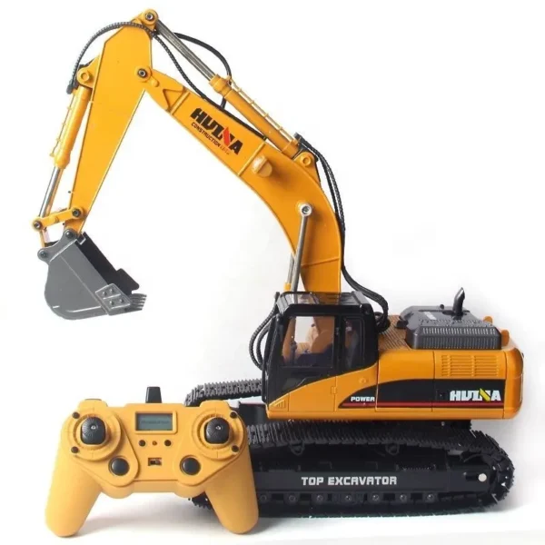 1:14 Scale 23CH Metal Huina 1580 RC Truck Big Excavator Full Alloy ELectric Pickup Car Digger RC Excavator