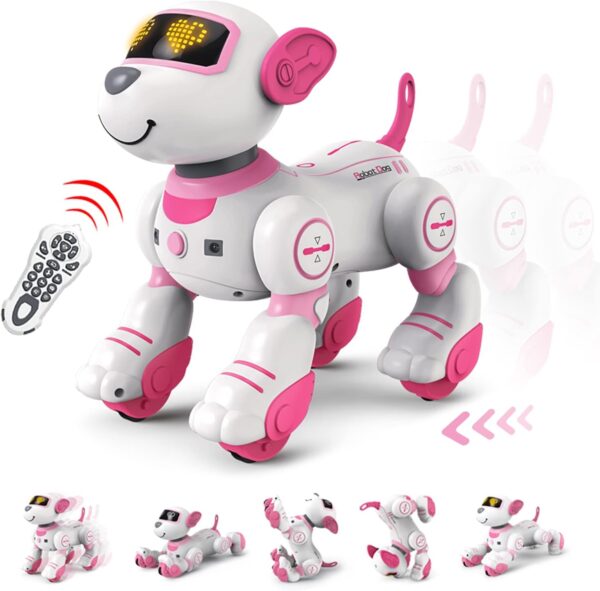 New Arrival RC Music Sounds Follow Stunt Pet Dog Electric Remote Control Intelligent Voice Dialogue Smart Robot Dog Toys