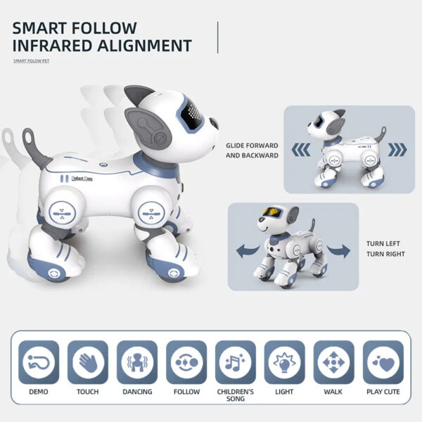 New Arrival RC Music Sounds Follow Stunt Pet Dog Electric Remote Control Intelligent Voice Dialogue Smart Robot Dog Toys - Image 3