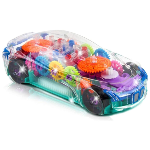 Kids Plastic 3d Racing Car Toy Mechanical Transparent Gear Car Push Toy