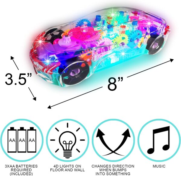 Kids Plastic 3d Racing Car Toy Mechanical Transparent Gear Car Push Toy - 영상 2