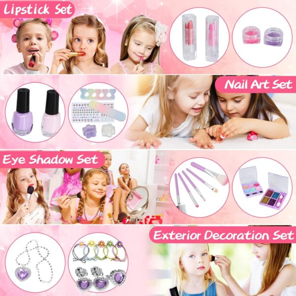 Hot Sale Girls Toy Pretend Play Cosmetics Safe Makeup Toy Set with Portable Storage Box Makeup Toys - Изображение 2