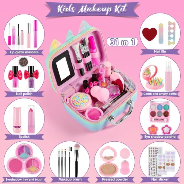 Hot Sale Girls Toy Pretend Play Cosmetics Safe Makeup Toy Set with Portable Storage Box Makeup Toys - Изображение 3