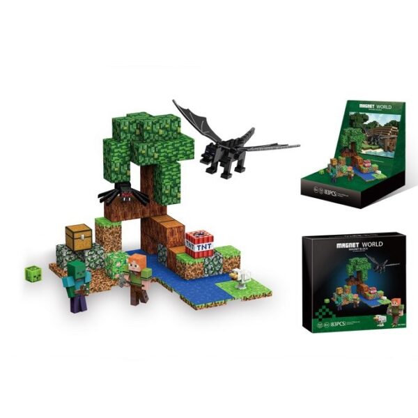 Minecraft My world DIY Cubes Puzzle Decompression Toy Children's Magnetic Building Block Set