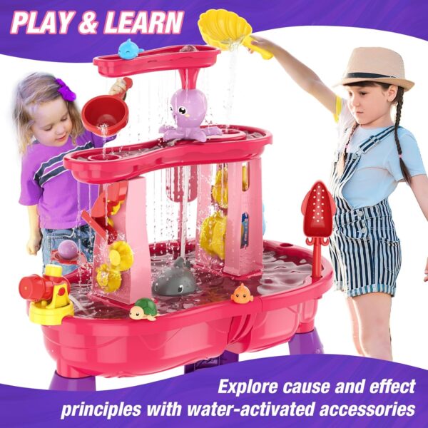 Kids Outdoor Upgraded Sand Water Table Toys Electric Water Pump Rain Shower Splash Pond Sensory Play Table Toys - Изображение 5