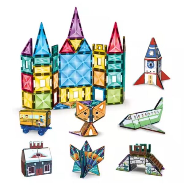 Новый дизайн 100 pcs+99 pcs Magnet Building Tiles Magnetic Building Block Sets Toys for Kids