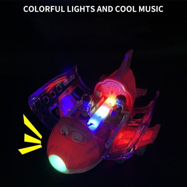 Kids Toddler Toy Plane LED Flashing Lights And Sounds Vehicles Die Cast Airplane 360 Rotating Electric Toy Plane - Imagem 6