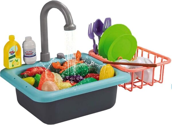 Wholesale Electric Circulating Water Dishwasher Toy Kids Play Kitchen Sink Toys - Image 2