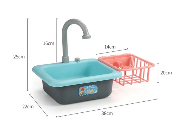 Wholesale Electric Circulating Water Dishwasher Toy Kids Play Kitchen Sink Toys - Image 3