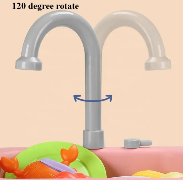 Wholesale Electric Circulating Water Dishwasher Toy Kids Play Kitchen Sink Toys - Image 6