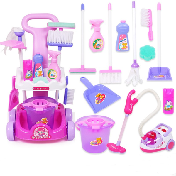 New Design Kids Girl Housekeeping Other Pretend Play Preschool 11 Pcs Broom Cleaning Set Toy - 图片 3