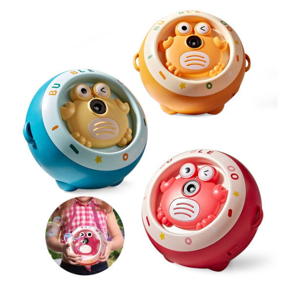 Automatic Bubble Machine With Lights Musical Toys Kids Cute Electric Crab Soap Bubble Machine