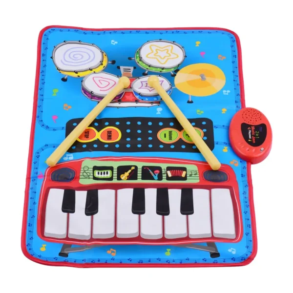 2 で 1 Drum And Piano Mat Baby Playmat Dance Mat Educational Baby Piano Play Mat - 画像 5