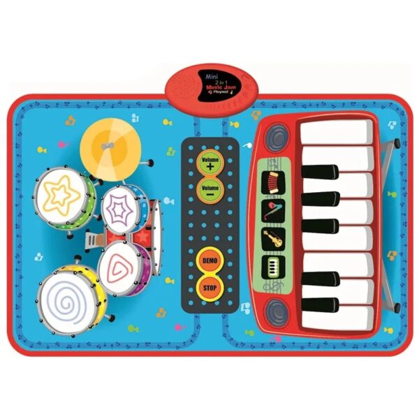 2 で 1 Drum And Piano Mat Baby Playmat Dance Mat Educational Baby Piano Play Mat - 画像 6