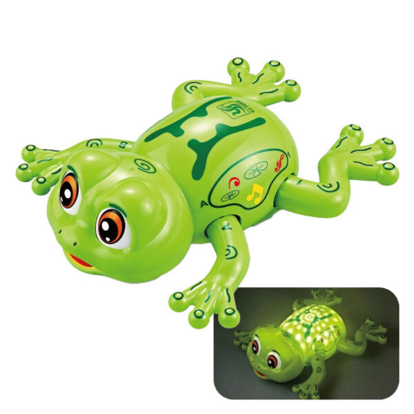 Children's Electric Frog Toys Cars Music Colorful Lights 360 Degree Rotating Obstacle Avoidance Walking Frog Toys