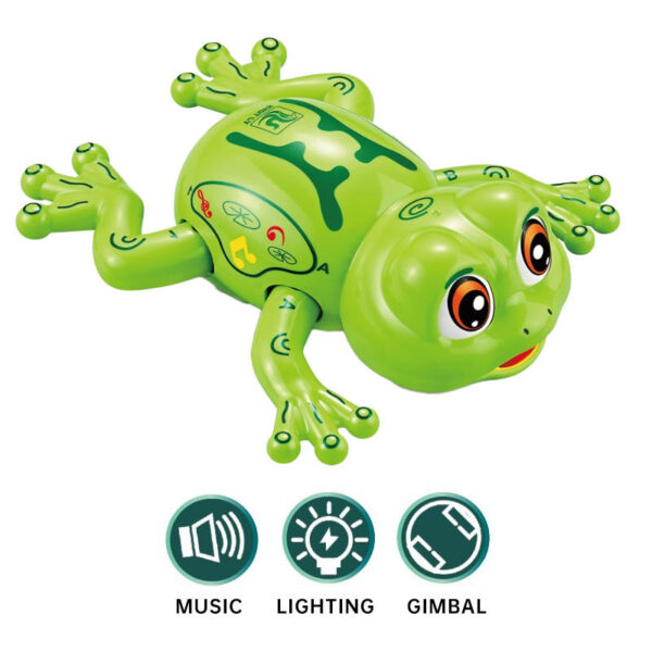 Children's Electric Frog Toys Cars Music Colorful Lights 360 Degree Rotating Obstacle Avoidance Walking Frog Toys - Image 2