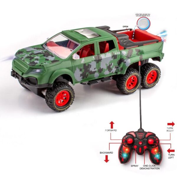 1:16 Remote Control Military Climbing Car Toy 6WD 6CH Rc Climbing Car kids Boy Toy Rc Car with Light Spray