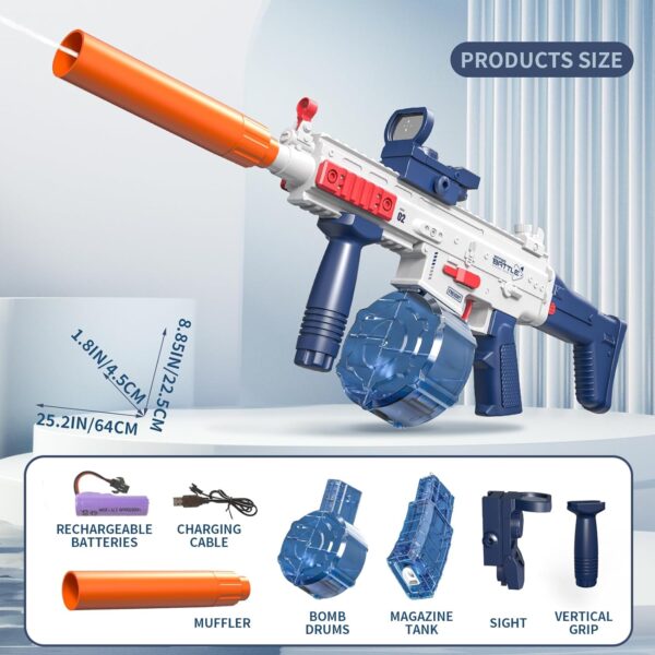 Kids Outdoor Toys 2024 SCAR Electric Water Gun Powerful Water Squirt Gun Super Water Soaker Toy Gun - Imagem 3