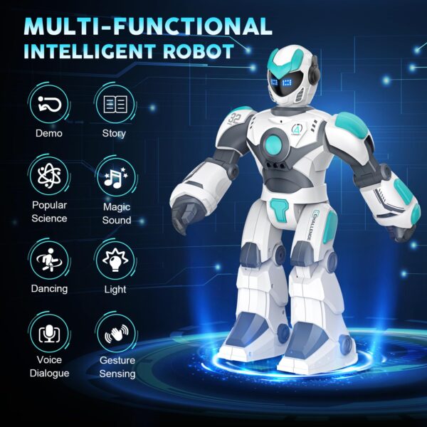 New 2.4GHz Intelligent Voice Controlled Gesture Sensing RC Dancing Toy Robot - Image 2