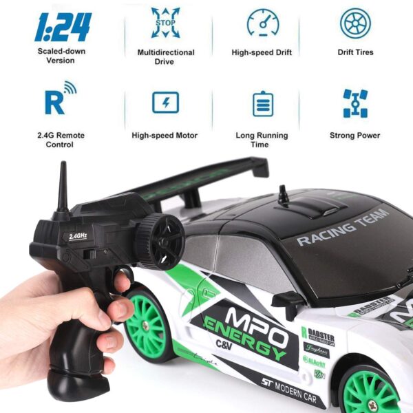 1/24 Rc Electric Radio Model Rc Car High Speed Vehicle Remote Control Drift 4WD Racing Car Toys - Image 4