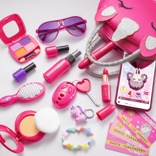 Wholesale Girl Purses Pretend Play Simulation Makeup Toy Unicorn Makeup Kit for Kids - 图片 5