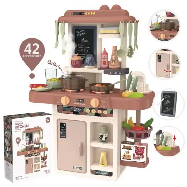 63Cm 42 Pcs Pretend Play Preschool Kitchen Cabinet Toys Cooking Set Juguetes Para Los Ninos Food Mini Kitchen Toys