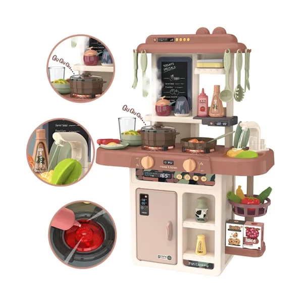 63Cm 42 Pcs Pretend Play Preschool Kitchen Cabinet Toys Cooking Set Juguetes Para Los Ninos Food Mini Kitchen Toys - Image 5