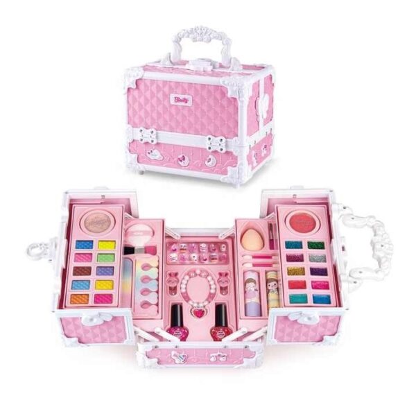 Wholesale Cosmetic Kit Suitcase Beauty Toys Set Kids Pretend Play Real Make-up Sets Cosmetics Box Toy for Girls