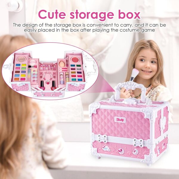 Wholesale Cosmetic Kit Suitcase Beauty Toys Set Kids Pretend Play Real Make-up Sets Cosmetics Box Toy for Girls - Imagem 4