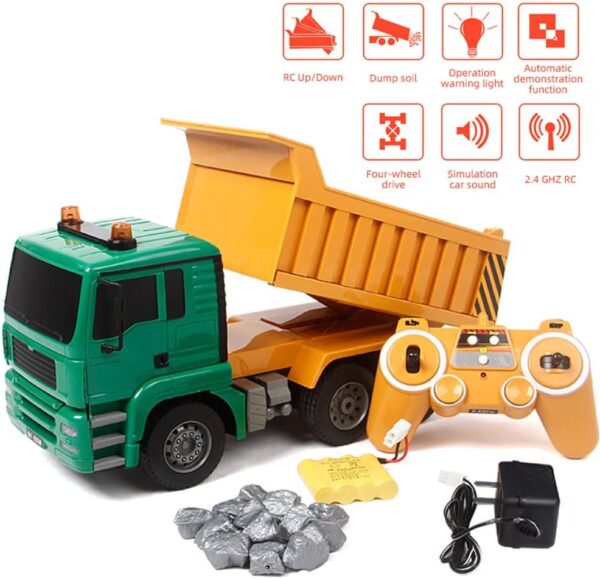 1:20 E520 8 Channel 2.4G Big Remote Control Engineering Mining Truck Rc Dump Construction Truck Toy - Image 2