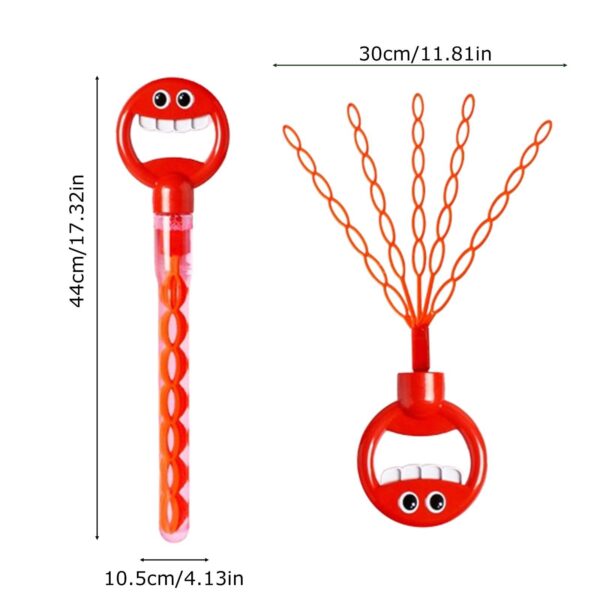 卸売売れ筋 32 穴スマイルバブルスティック付 5 爪バブルブロワーツール杖おもちゃ屋内屋外子供用 - 画像 3