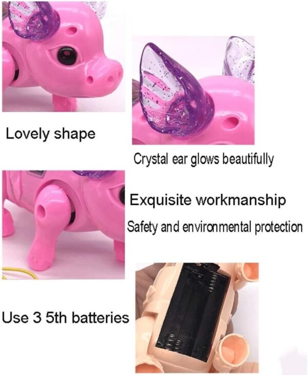 Boys Electric Walking Singing Musical Kids Light-up Toys Glowing Toy Pig Walking Pig Led Toy for Kids - 画像 2