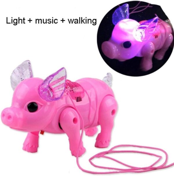 Boys Electric Walking Singing Musical Kids Light-up Toys Glowing Toy Pig Walking Pig Led Toy for Kids - 画像 3