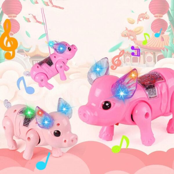 Boys Electric Walking Singing Musical Kids Light-up Toys Glowing Toy Pig Walking Pig Led Toy for Kids - 画像 5