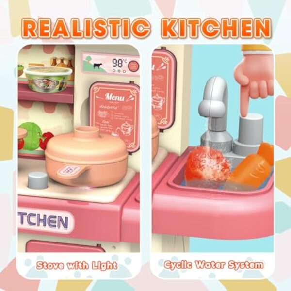 Customized Plastic Role Play Kitchen Play Set Toy Kids Cooking Food Kitchen Toys Female Spraying Kitchen Set Toys - 图片 2