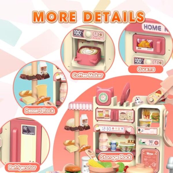 Customized Plastic Role Play Kitchen Play Set Toy Kids Cooking Food Kitchen Toys Female Spraying Kitchen Set Toys - 图片 3