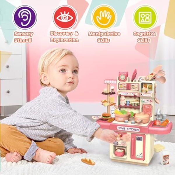 Customized Plastic Role Play Kitchen Play Set Toy Kids Cooking Food Kitchen Toys Female Spraying Kitchen Set Toys - 图片 5