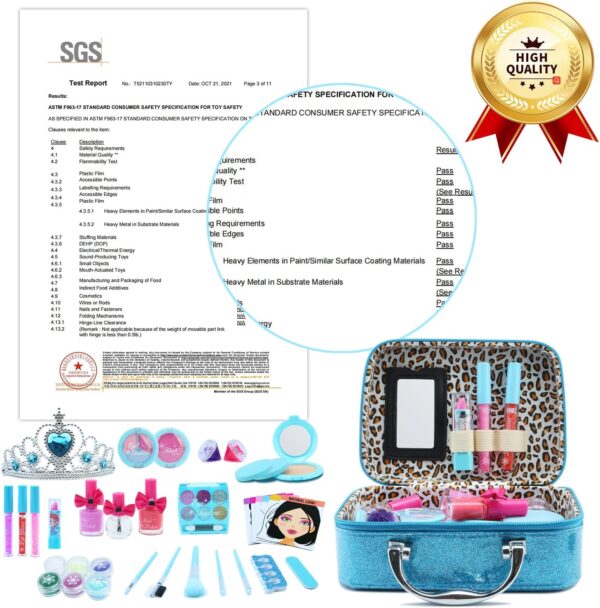 Wholesale Kids Pretend Play Preschool Non Toxic Makeup Mirror Bags Toys Makeup Kit for Girls - 图片 6