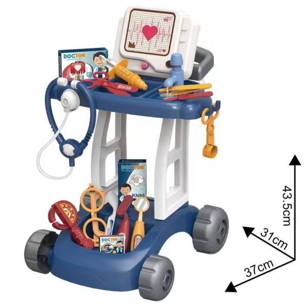 Wholesale Pretend Medical Doctor Kits Medical Mobile Cart Doctor Toy Accessories Play Set For Kids - Imagem 5