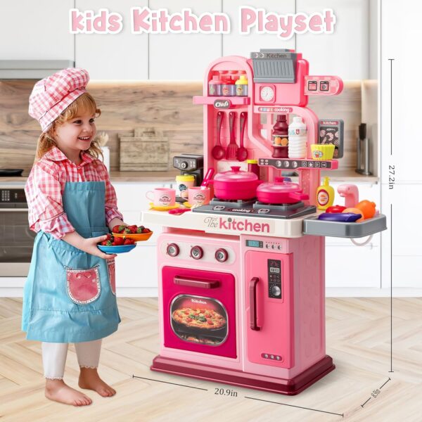 Girl Toy Multifunction Kids Role Pretend Play Cooking Game Toys Lighting Music Kitchen Table Toy Set - 영상 5