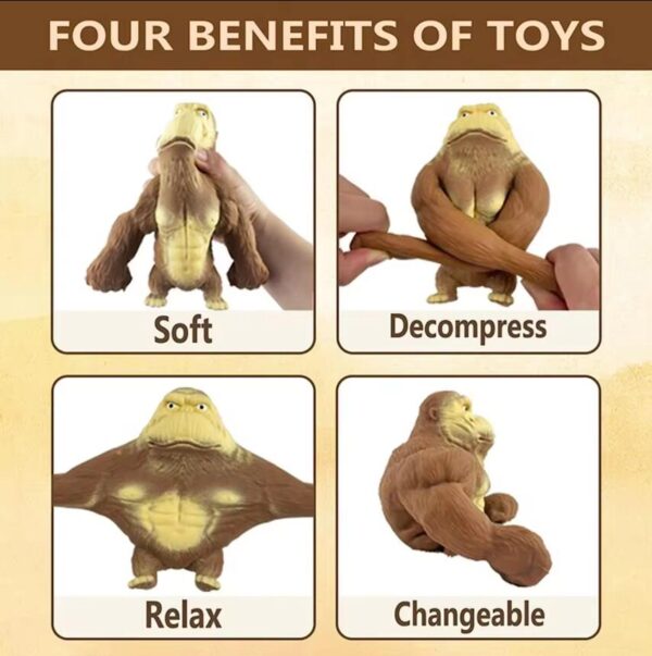 Decompression Slow Rising Squishy Anti Stress Squeeze Toys Decompression Gorilla Squeeze Orangutan - Image 2