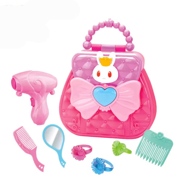 Wholesale Pink Handbag Preschool Comb Mirror Ring Beauty Set Toy Pretend Play Makeup Set Toys For Girls