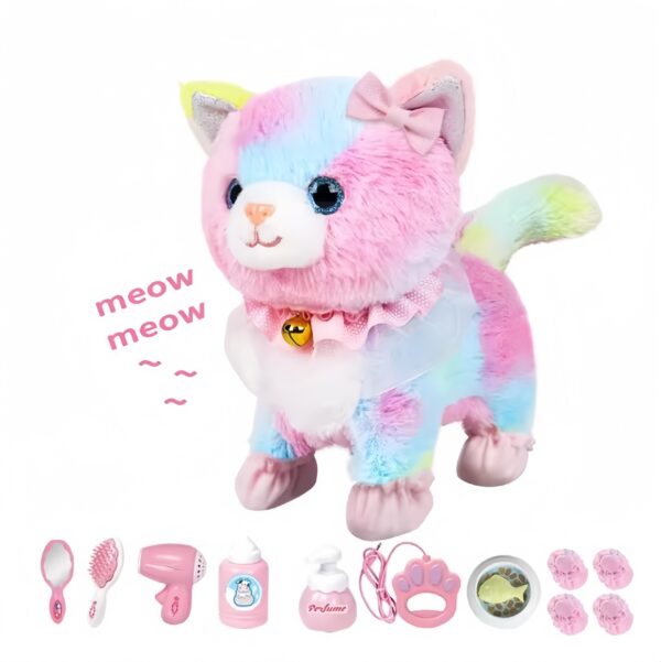 Wholesale Kids Remote Control Stuffed Animal Toy Interactive Electronic Walking and Barking Plush Toy Cat Animal Toy