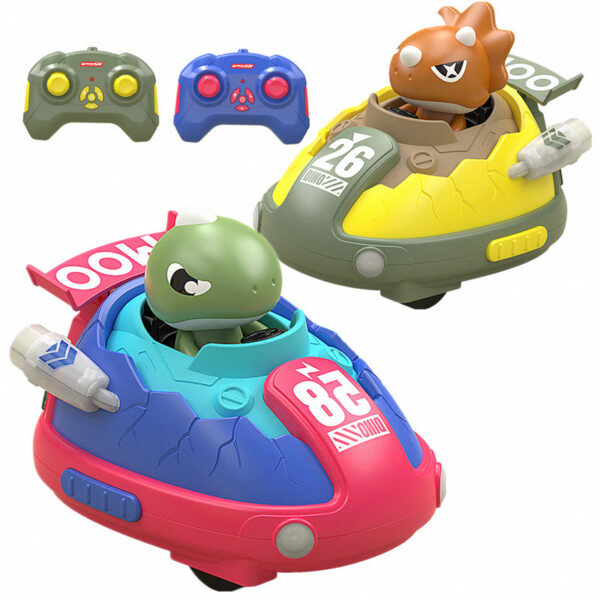 2.4G 4 Function Remote Control  2players Pop up  Dinosaur Battle Bumper Car Rc Cars Toys with Lights And Music