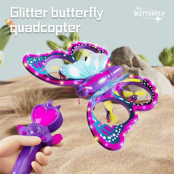 New Model Butterfly Toy V40 Quadcopter Remote Control Aircraft Intelligent Flight Toy Glitter Butterfly Quadcopter For Kids