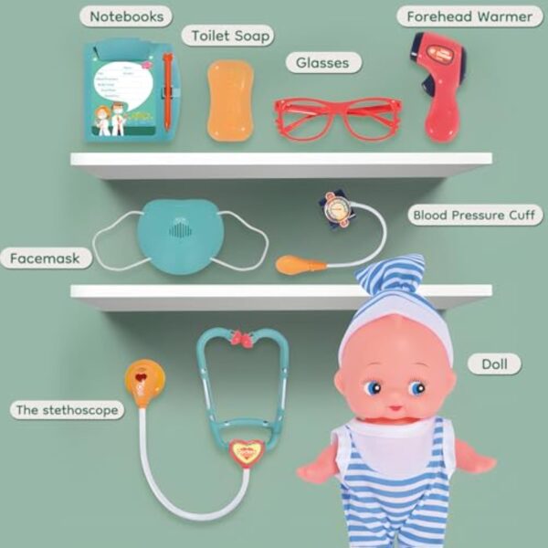 Kids Doctor Kit With Toy Stethoscope and Medical Tools Pretend Play Doctor Set for Kids Doctor Gifts Educational Medical - 画像 2