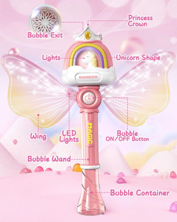Wholesale Unicorn Mini Bubble Wands Bubble Stick Plastic Automatic Princess Toys Outdoor Bubble Blower Machine - Bild 4