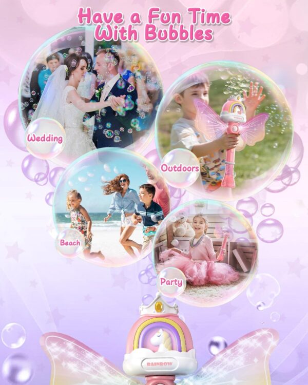Wholesale Unicorn Mini Bubble Wands Bubble Stick Plastic Automatic Princess Toys Outdoor Bubble Blower Machine - Bild 6