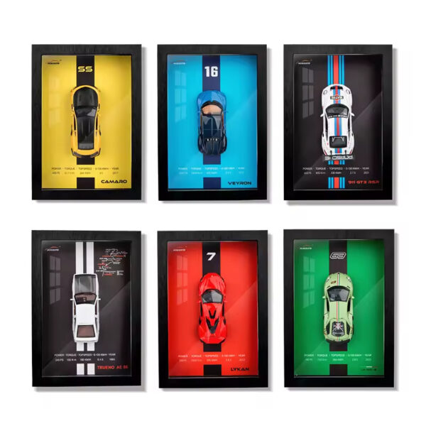 1: 32 Car 3D Stereo Wall Painting Box Model Ornaments Collection Gift Home Decoration Simulation Photo Frame