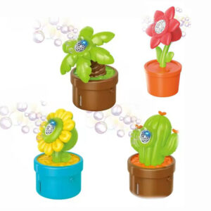 Electric Light 8-Hole Coconut Plant Tree Flower Potted Bubble Machine Toy Kids Outdoor Summer Playgrounds Bubble Maker Guns
